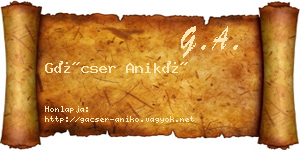 Gácser Anikó névjegykártya
